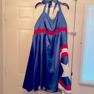 Captain America Satin Halter Dress